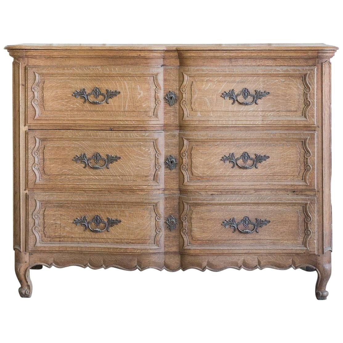 Antique Louis XV Oak Commode, 1780 For Sale