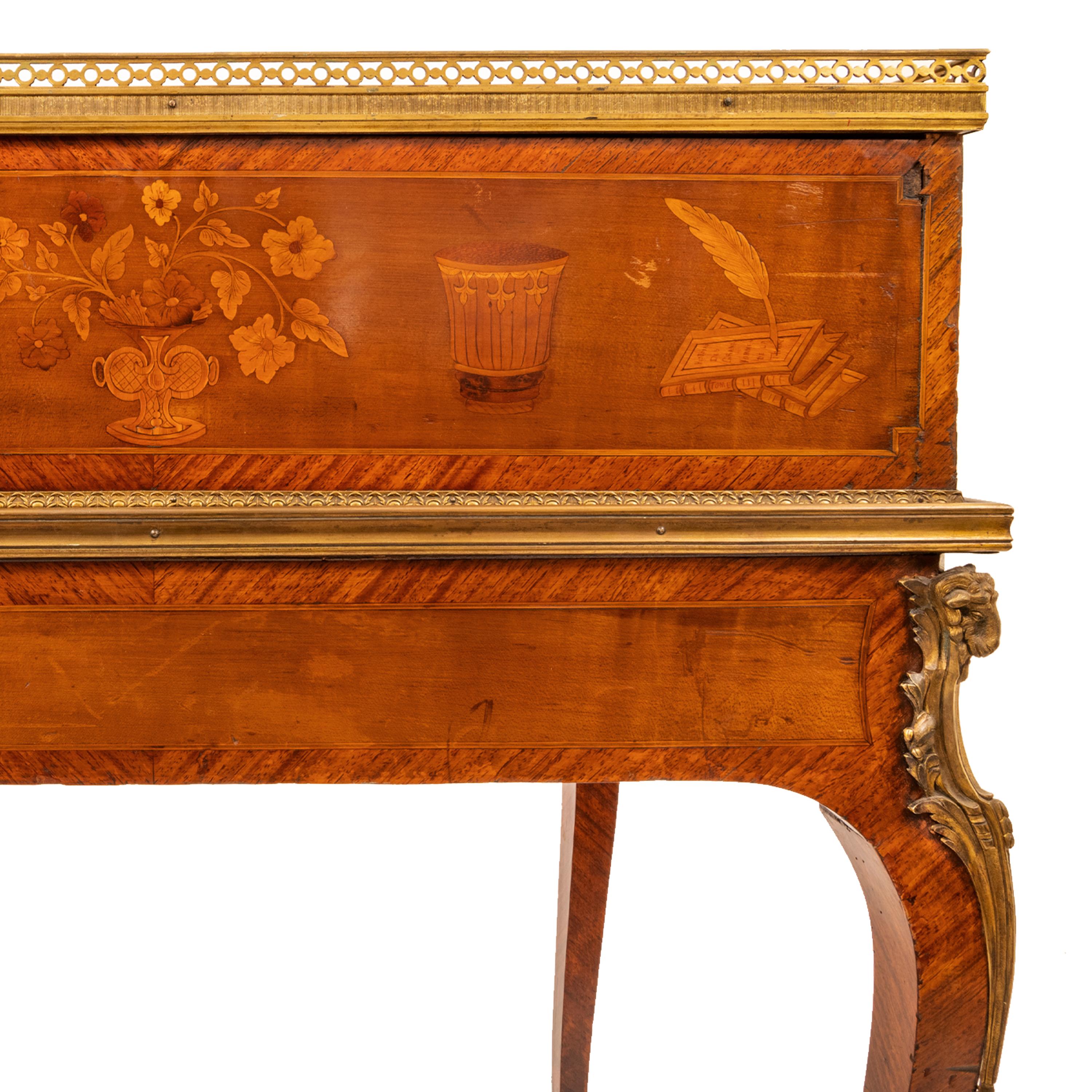 Antique Louis XV Ormolu Marquetry Bonheur Du Jour Desk Roger Vandercruse 1780  For Sale 5