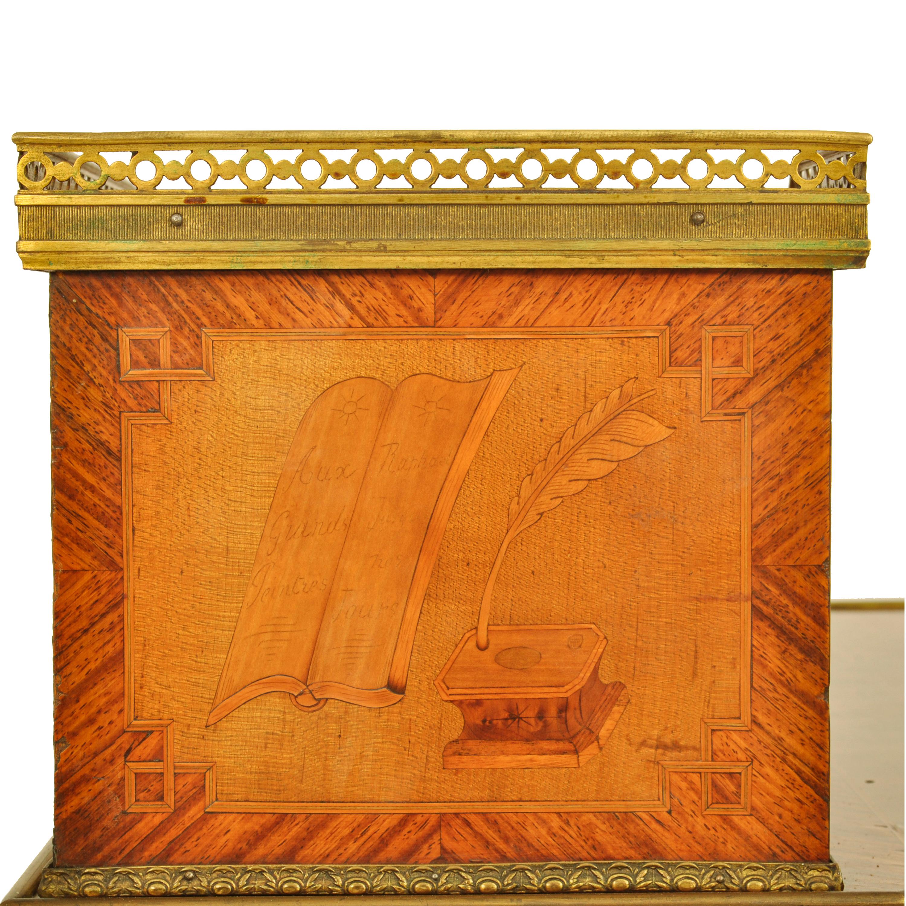 Antique Louis XV Ormolu Marquetry Bonheur Du Jour Desk Roger Vandercruse 1780  For Sale 10