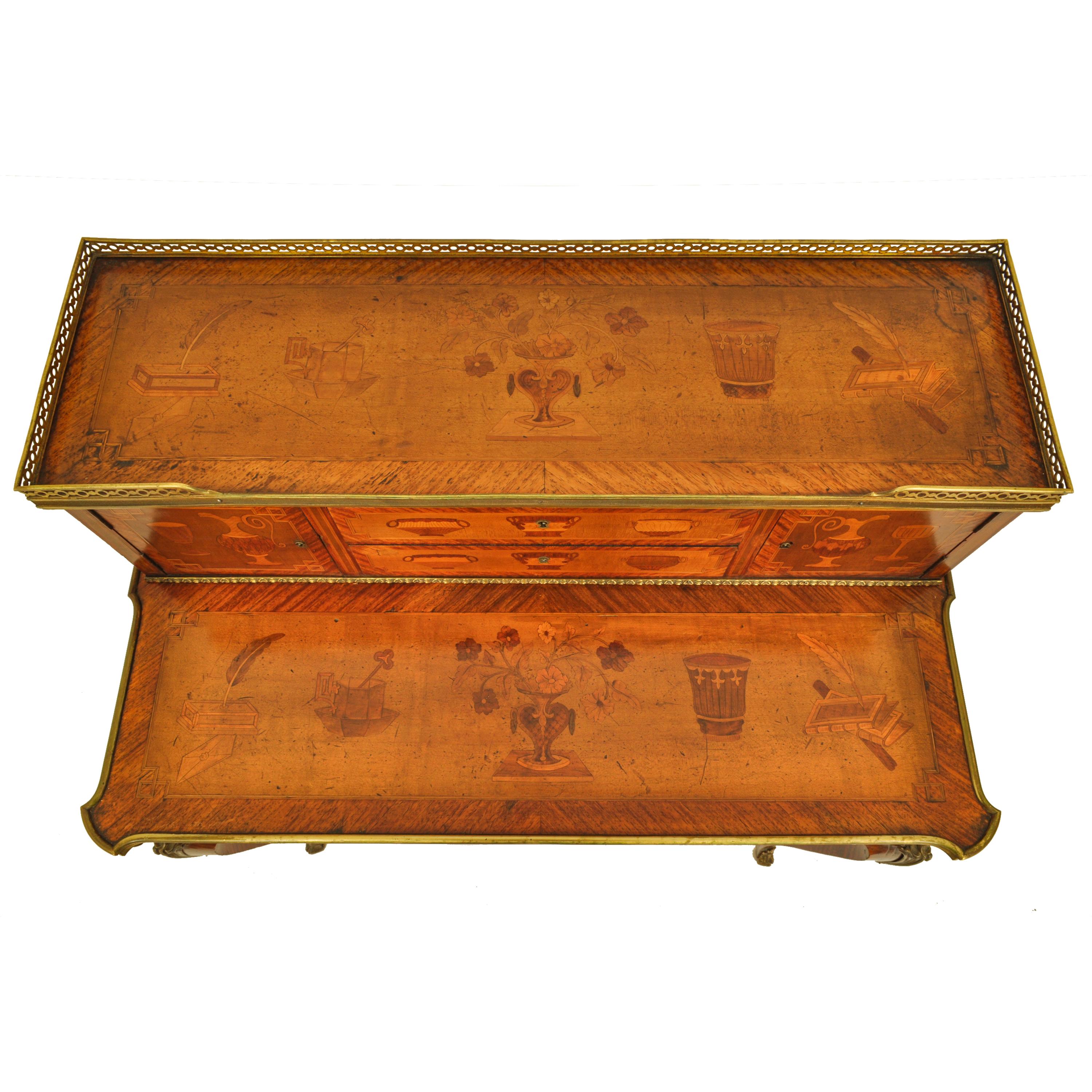 Antico scrittoio Luigi XV Ormolu Marquetry Bonheur Du Jour Roger Vandercruse 1780 in vendita 1