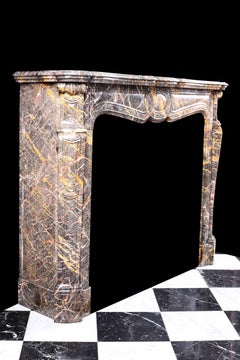 Antique Louis XV Pompadour Fireplace Surround, circa 1870