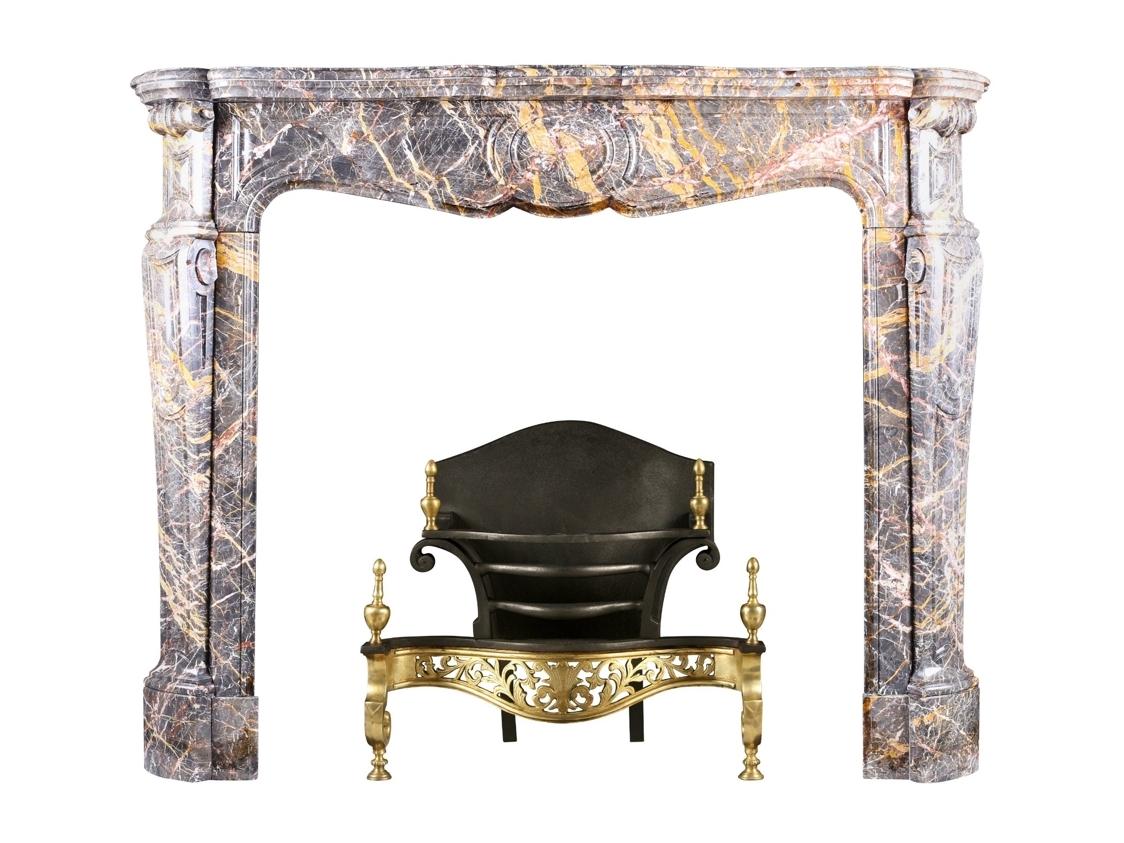 Antique Louis XV Pompadour Fireplace Surround, circa 1870 In Good Condition For Sale In London, GB