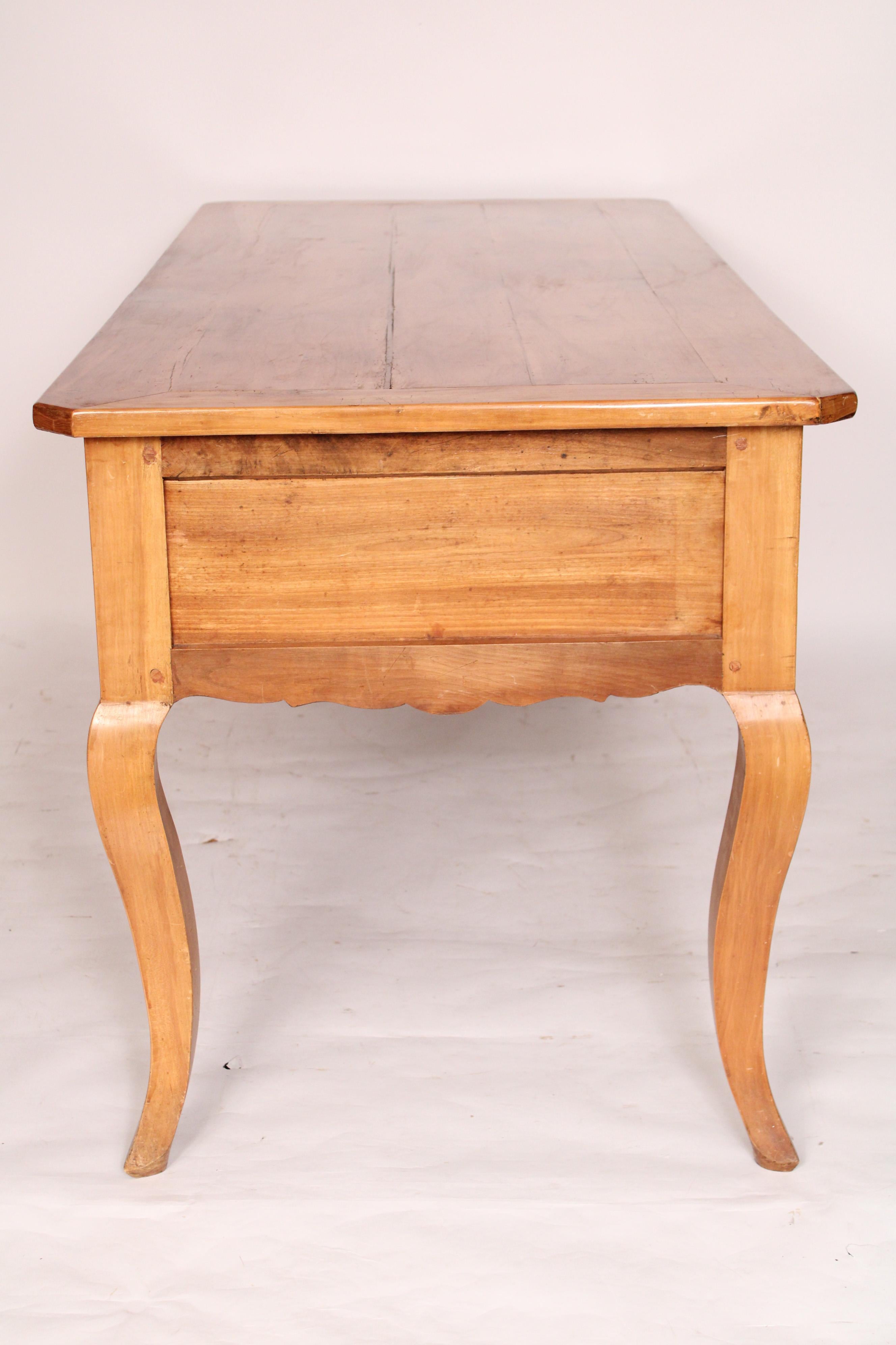 French Antique Louis XV Provincial Style Fruit Wood Desk For Sale