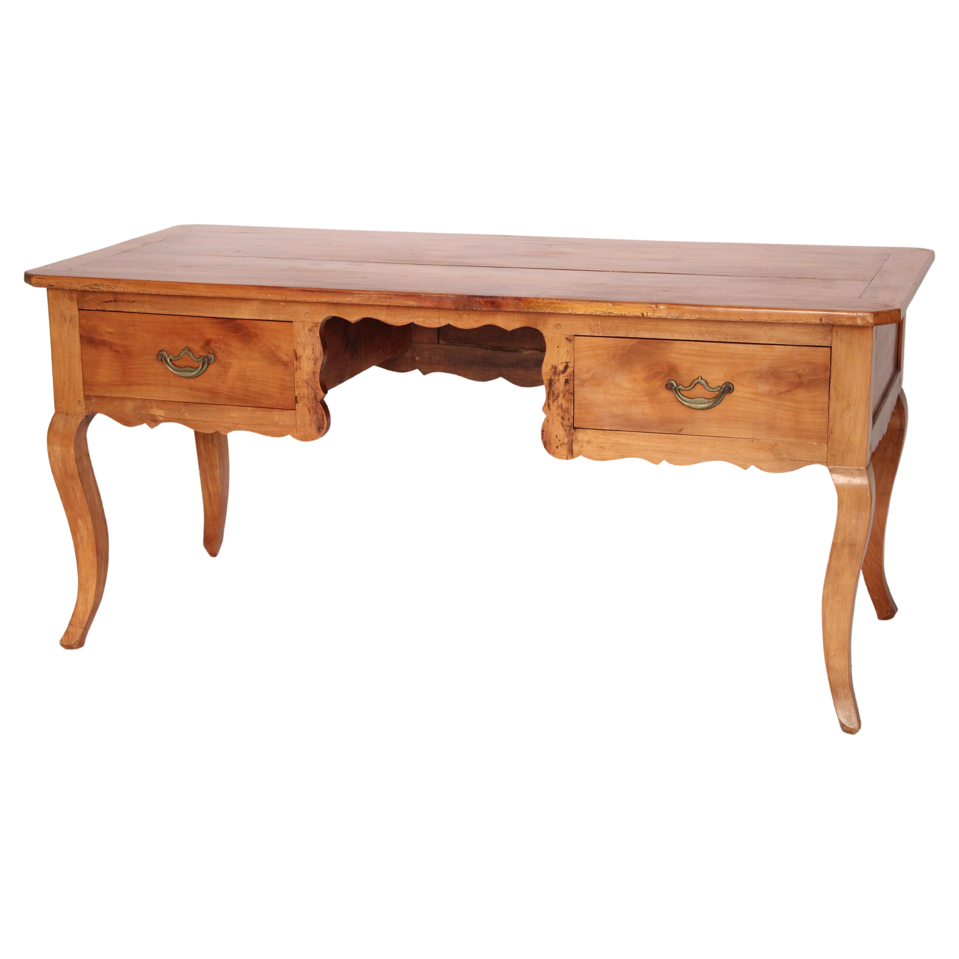 Antique Louis XV Provincial Style Fruit Wood Desk For Sale