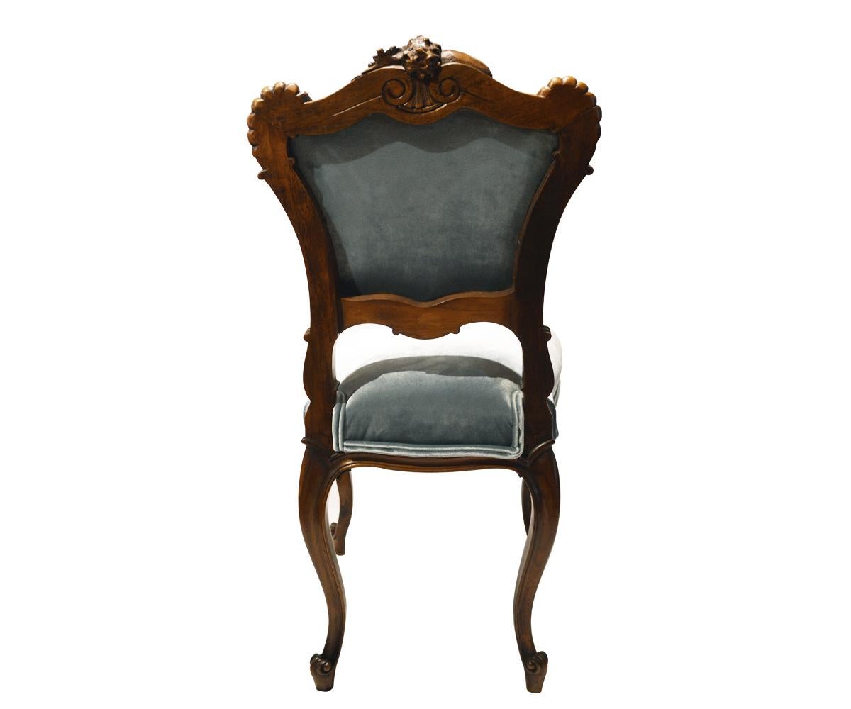 Antique Louis XV Revival 19th Century Hand-Carved Walnut Settee Five Piece Set 2