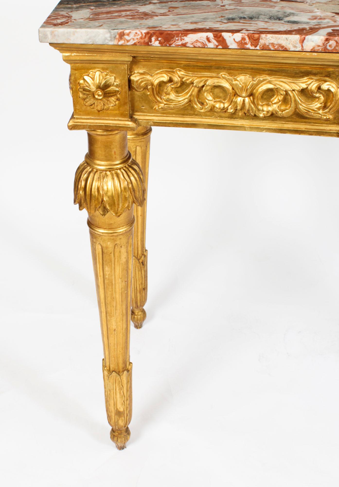 Antique Louis XV Revival Carved Giltwood Console Pier Table, 19th Century For Sale 6