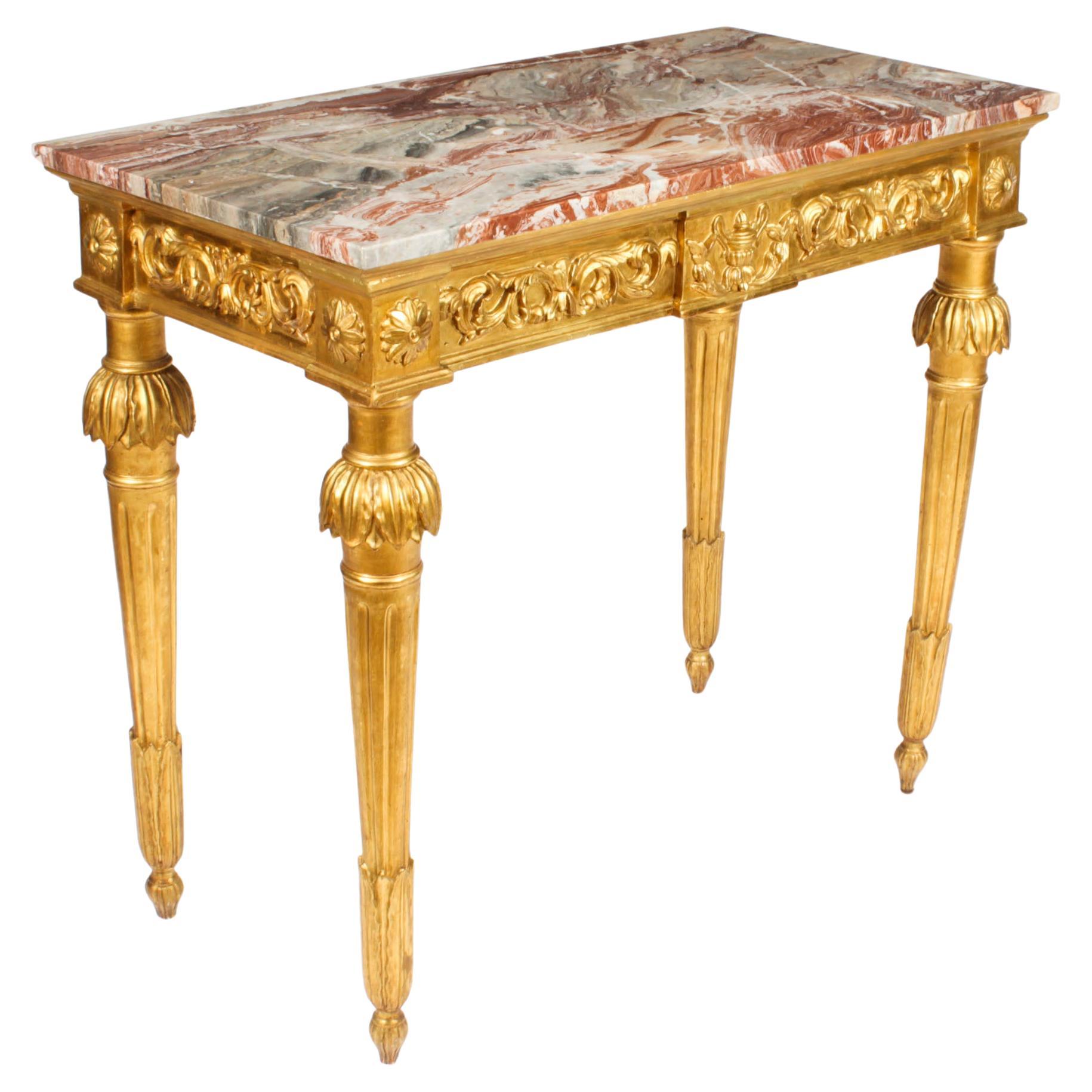 Antique table console en bois sculpté Louis XV Revival Pier Table 19ème siècle