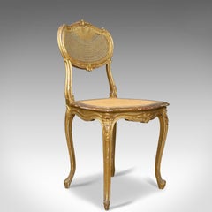 Antique Louis XV Revival Salon Chairs, French, Giltwood, Cane, circa 1900