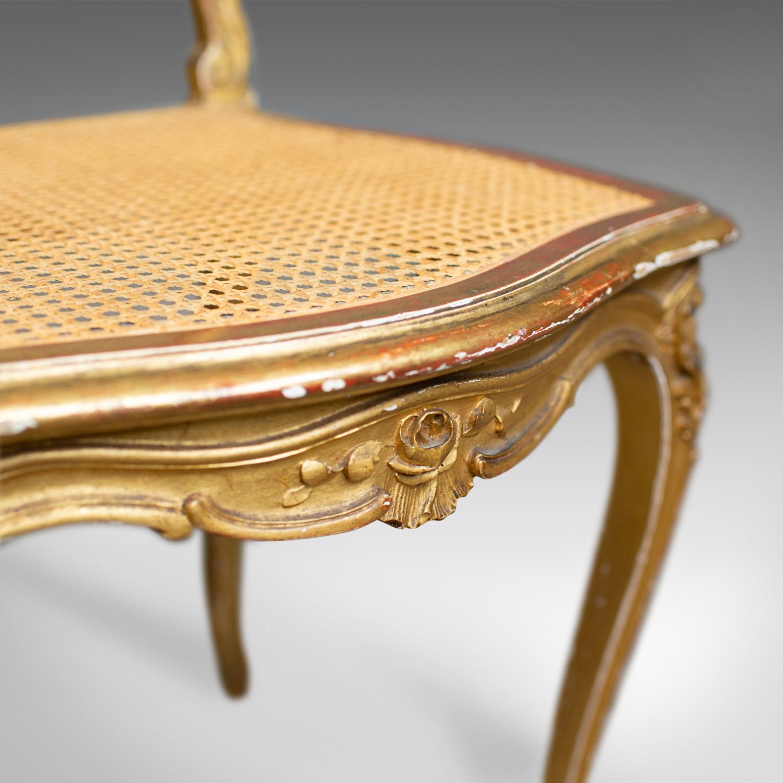 Antique Louis XV Revival Salon Chairs, French, Giltwood, Cane, circa 1900 3