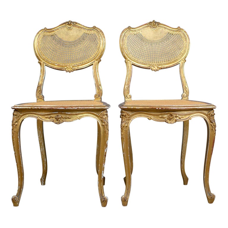 Antique Louis Xv Revival Salon Chairs, French Antique Chairs Louis Xv