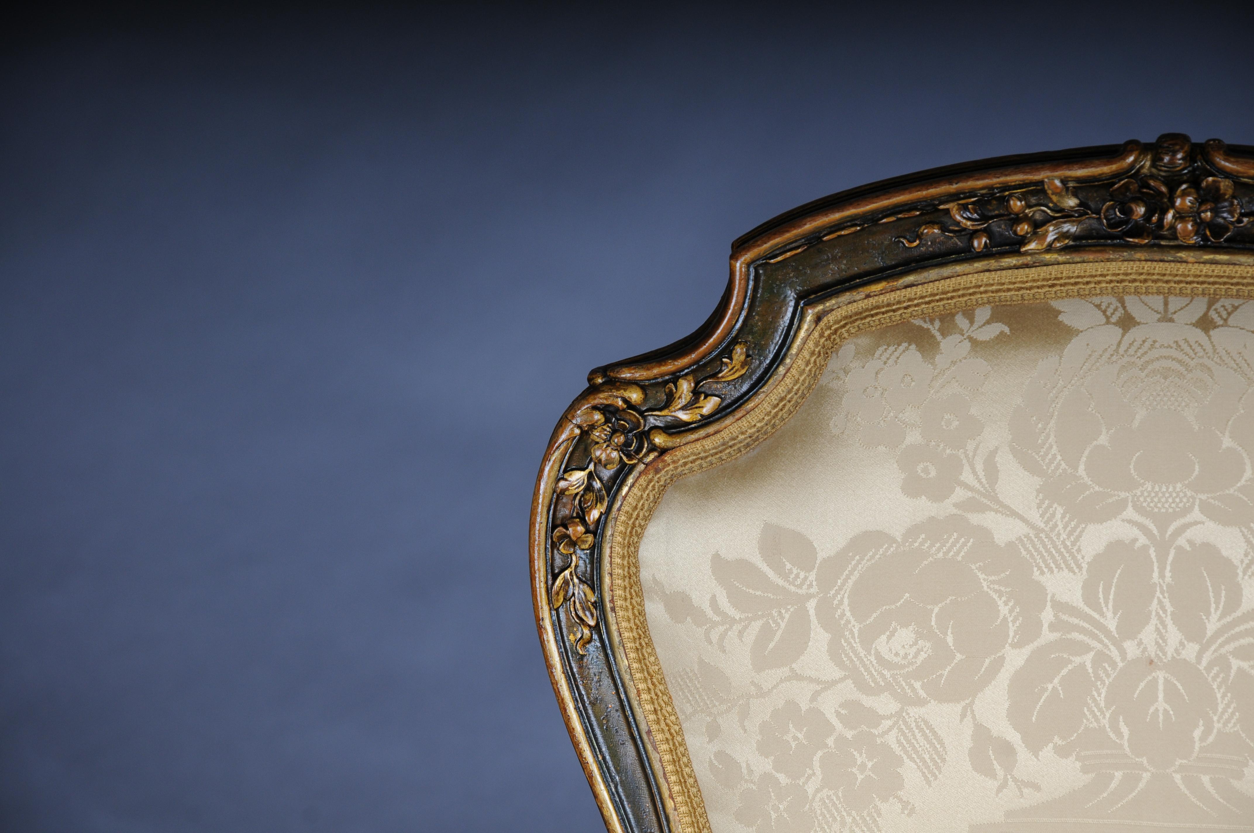 Antica poltrona da salotto Luigi XV, circa 1870. in vendita 4