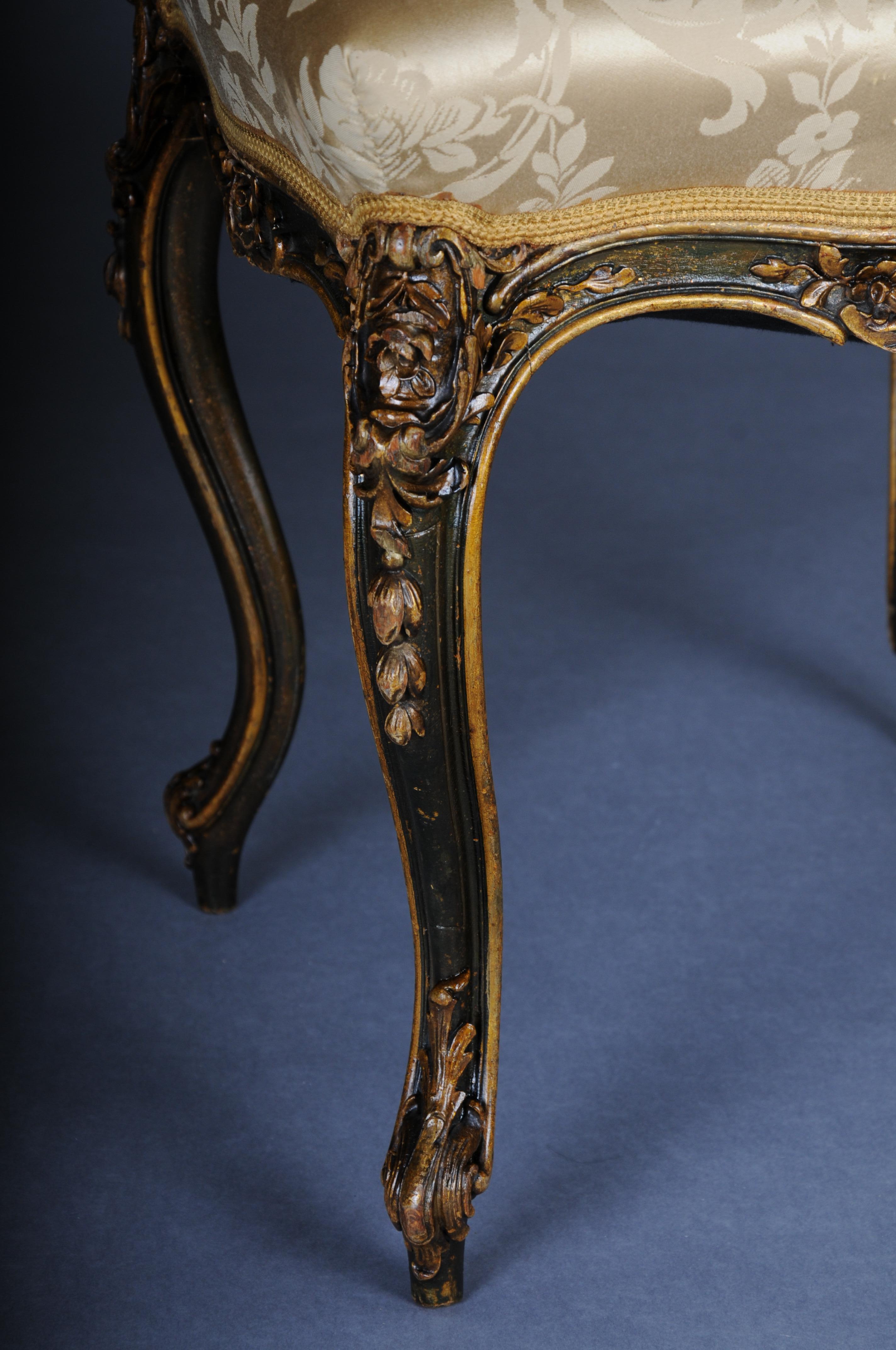 Antica poltrona da salotto Luigi XV, circa 1870. in vendita 7