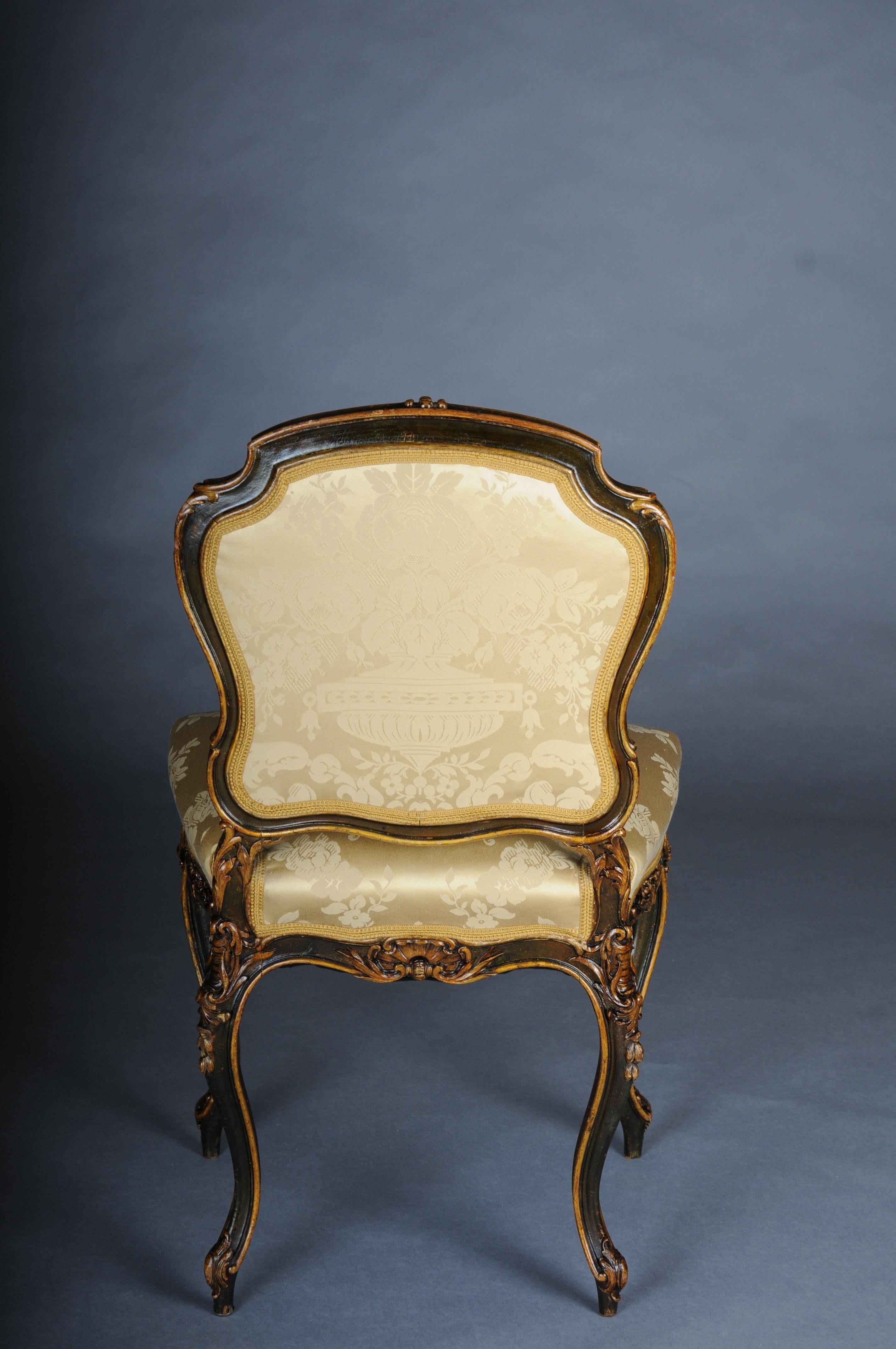 Antica poltrona da salotto Luigi XV, circa 1870. in vendita 9