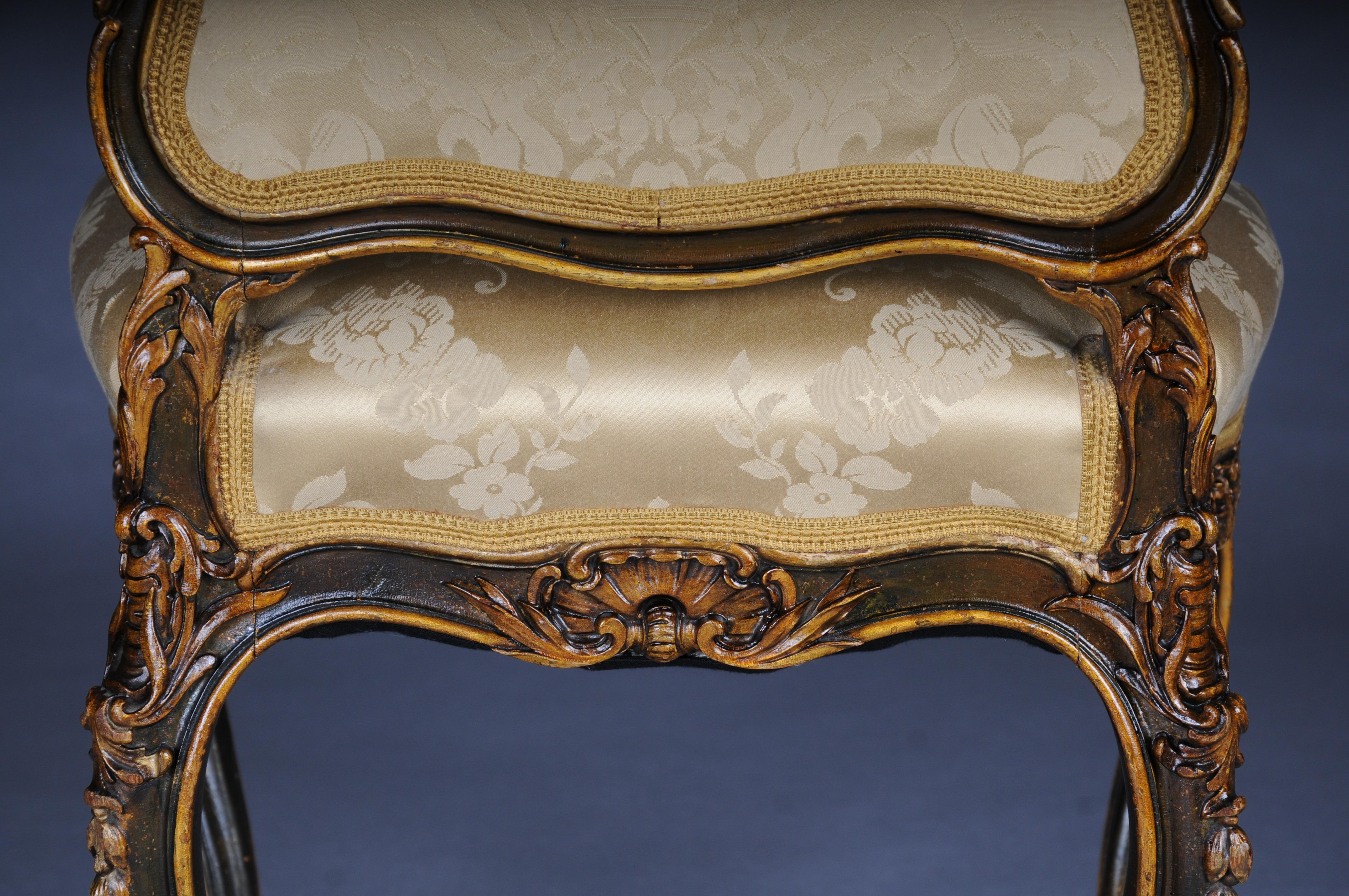 Antica poltrona da salotto Luigi XV, circa 1870. in vendita 10