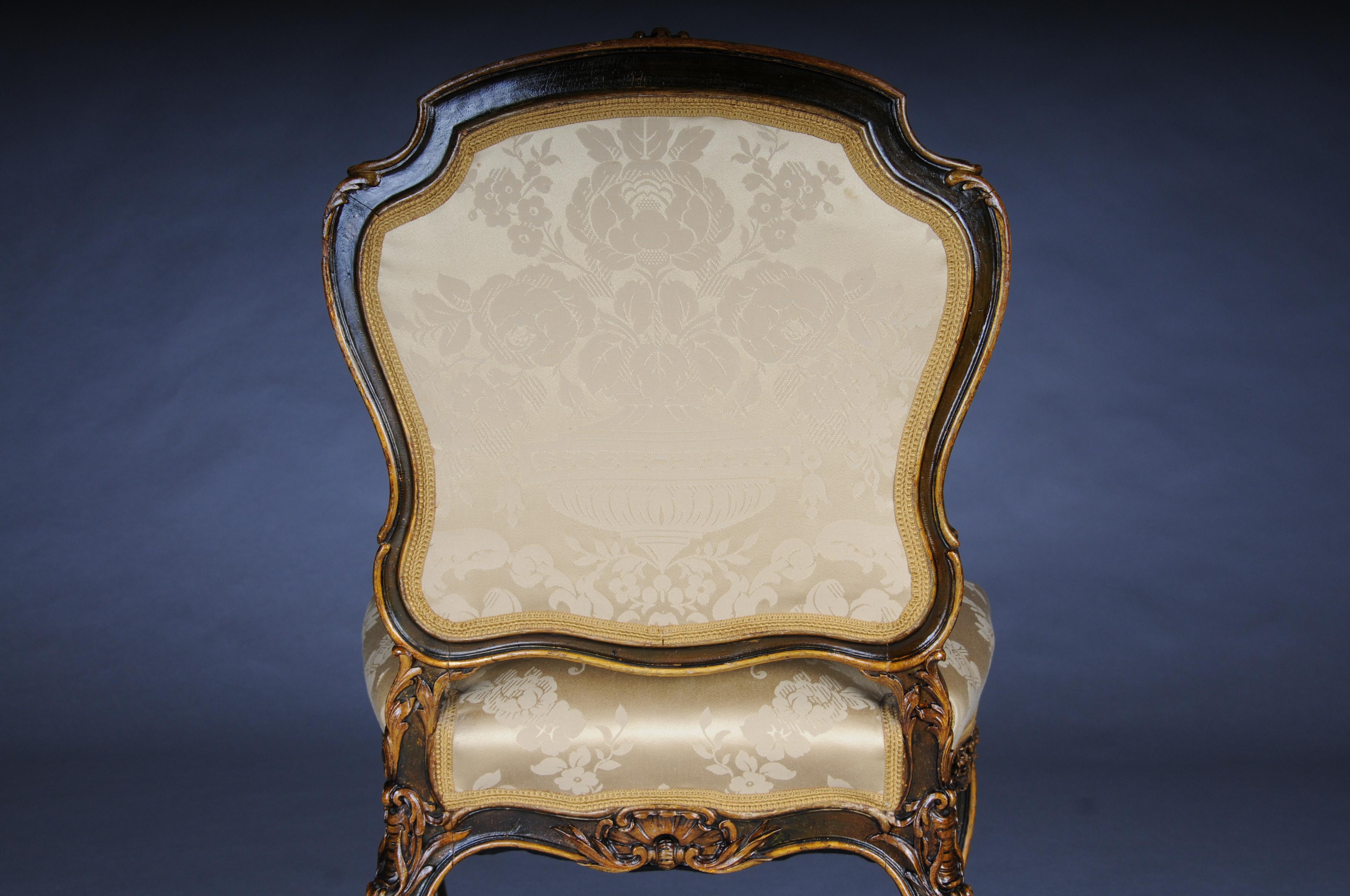Antica poltrona da salotto Luigi XV, circa 1870. in vendita 11