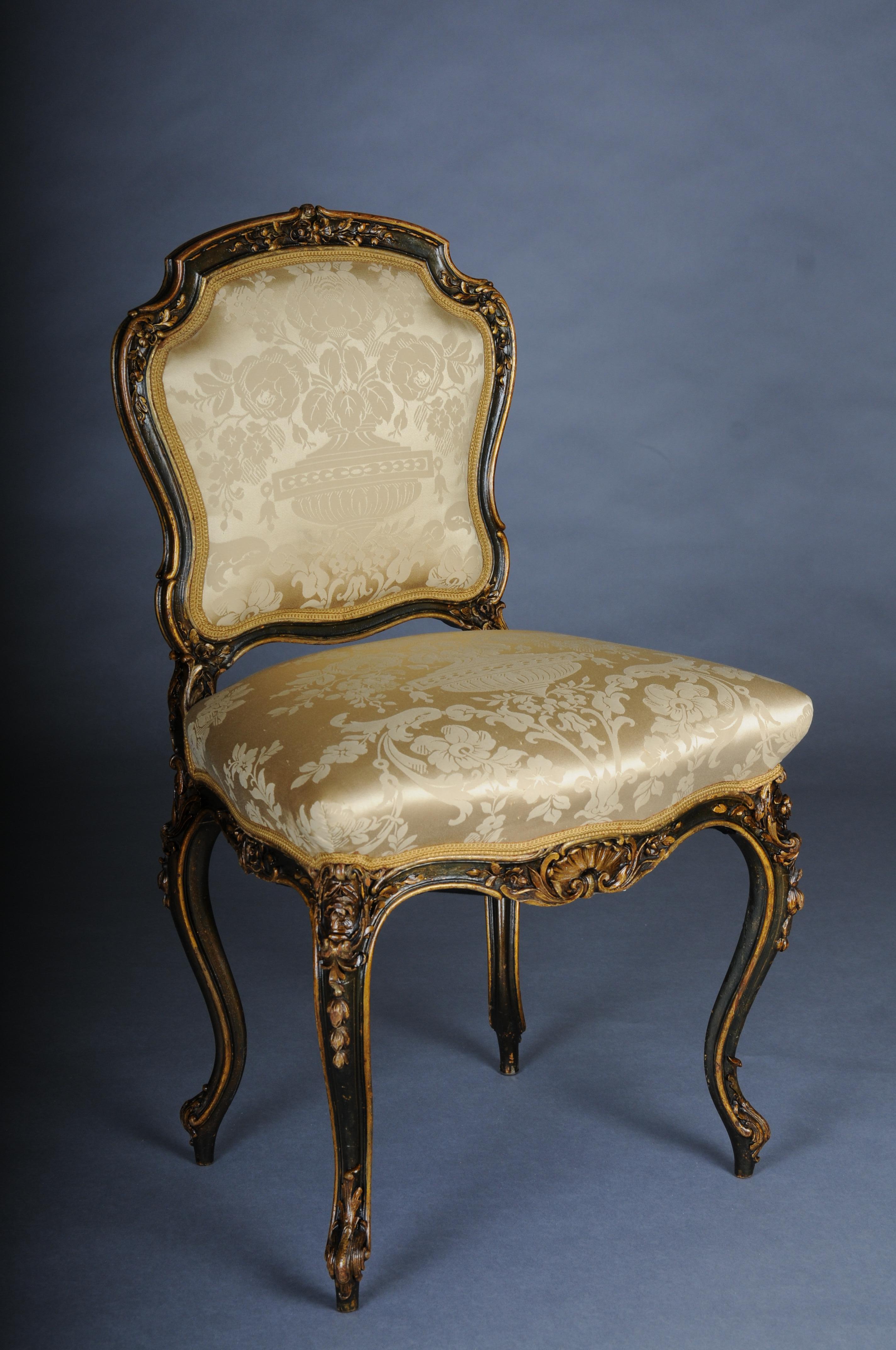 Intagliato a mano Antica poltrona da salotto Luigi XV, circa 1870. in vendita