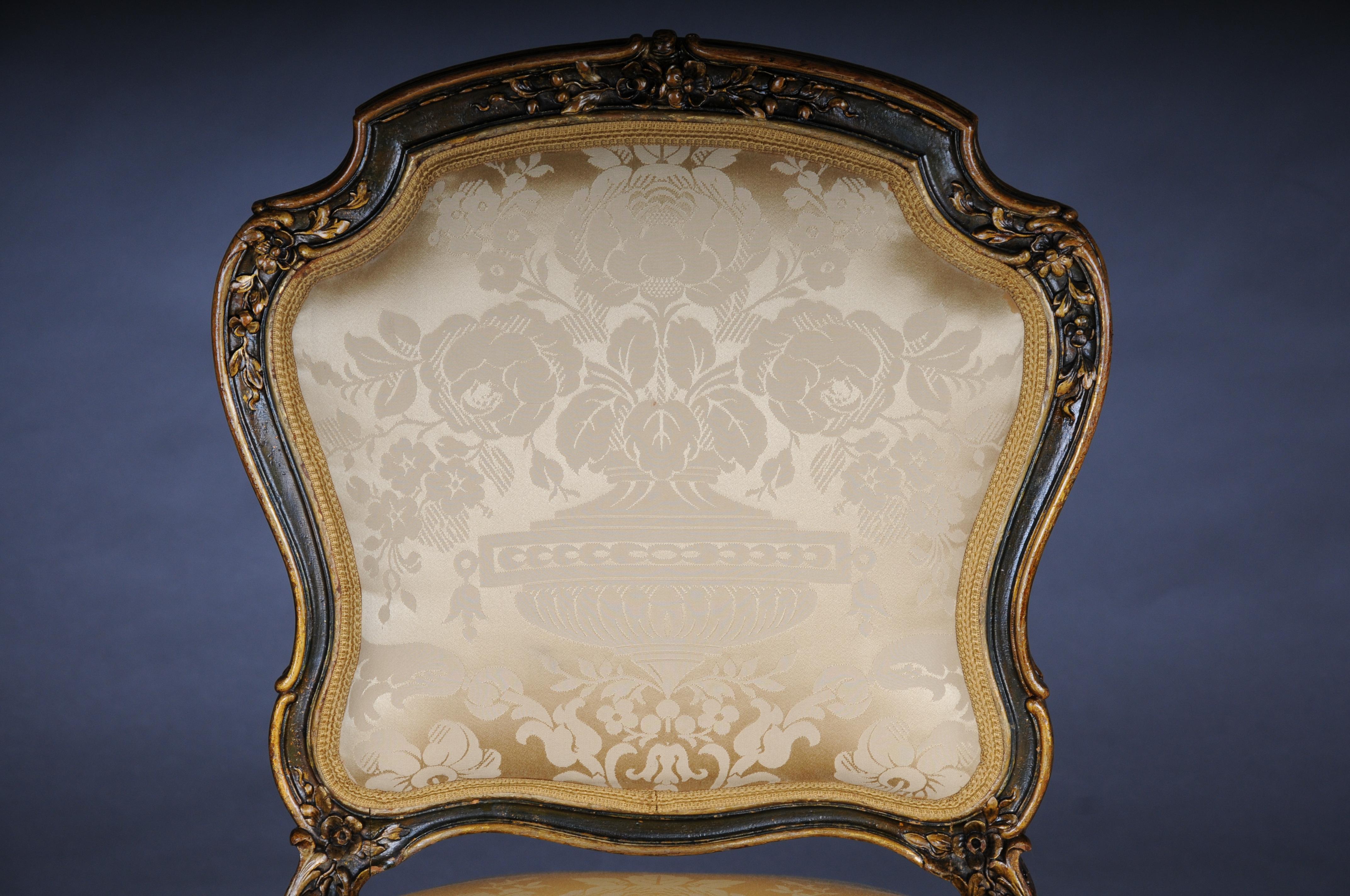 Antica poltrona da salotto Luigi XV, circa 1870. in vendita 1