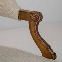 Antique Louis XV Settee and Chairs with Cream Upholstery, France