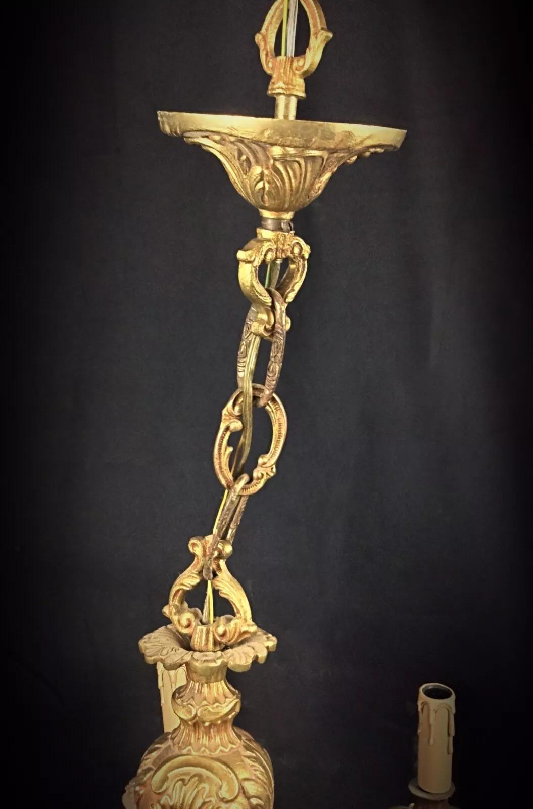 Antique Louis XV Style 8-Branch Chandelier – Solid Bronze - 2Y265 5