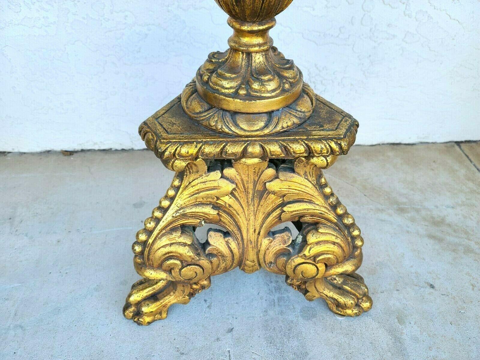 Metal Antique Louis XV Style Brass Wrapped Gilt Side Accent Table with Serving Tray For Sale