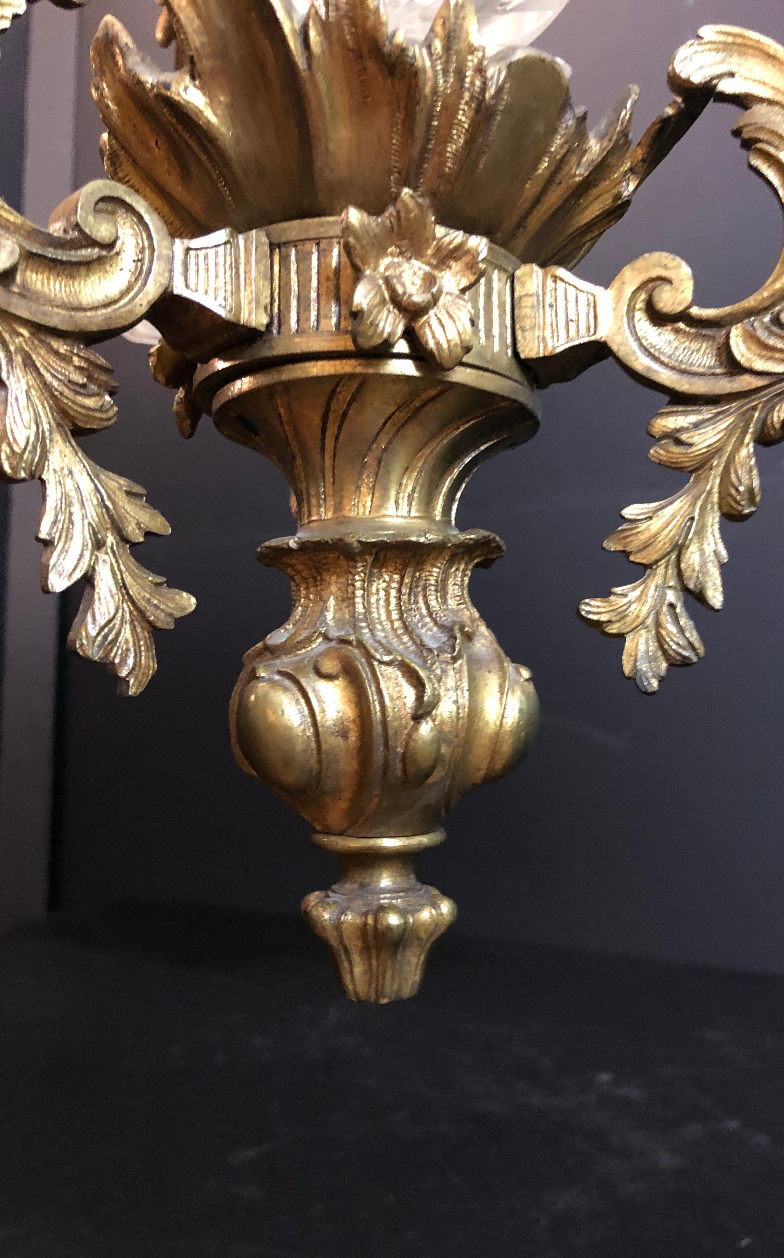 Gilt Bronze Chandelier In The Louis XV Style  For Sale 2