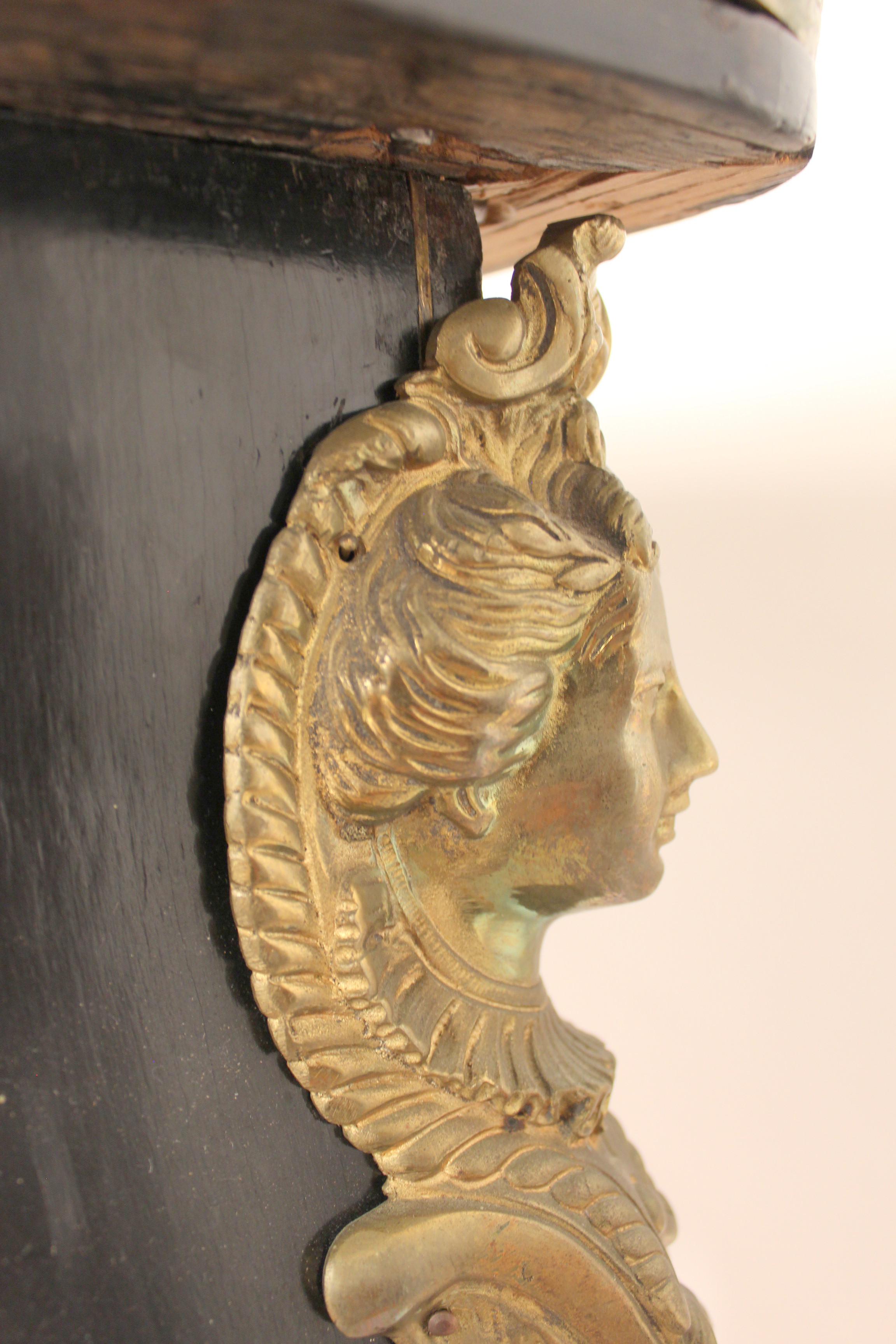 Antique Louis XV Style Bronze Mounted Black Lacquer Bureau Plat 5