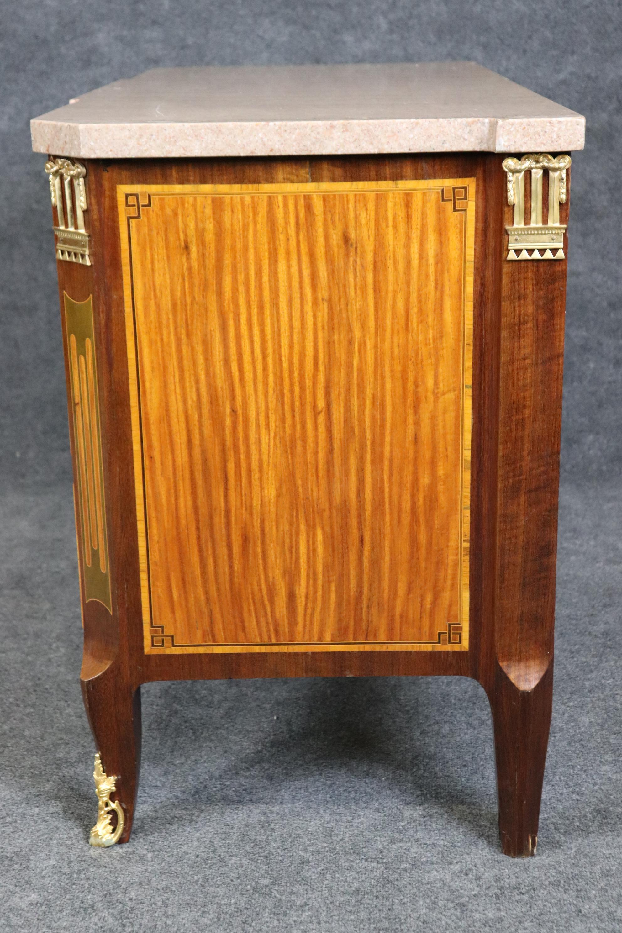 Calco Antica commode con piano in marmo montata in bronzo in stile Luigi XV in vendita