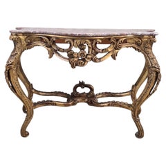 Antique Louis XV Style Carved Console Table