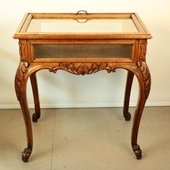 Antique Louis XV Style Carved Oak Bijouterie Table