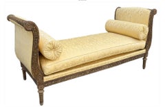 Antique Louis XV Style Chaise Lounge Daybed W Nancy Corzine Matelassé Fabric
