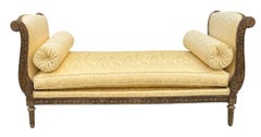 Antique Louis XV Style Chaise Lounge Daybed W Nancy Corzine Matelassé Fabric