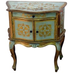 Vintage Louis XV Style Distressed Painted Side Table