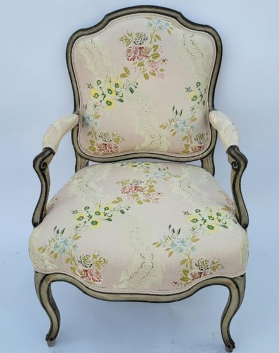 Antique Louis XV Style Fauteuil Arm Chair For Sale 2
