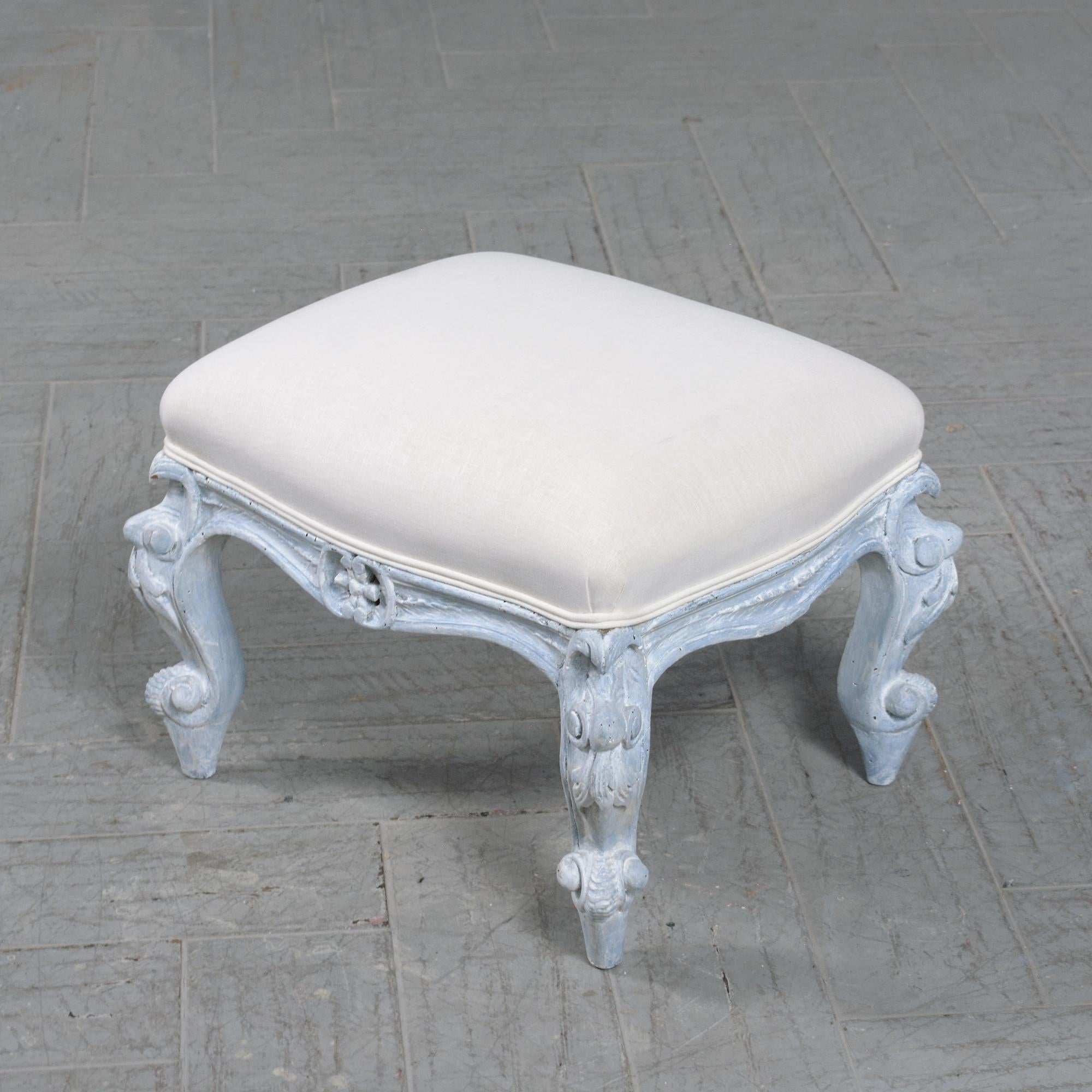 pale blue footstool