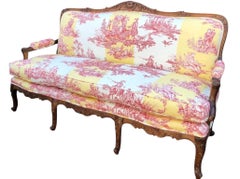 Antique French Sofa Settee W Brunschwig & Fils in stile Luigi XV