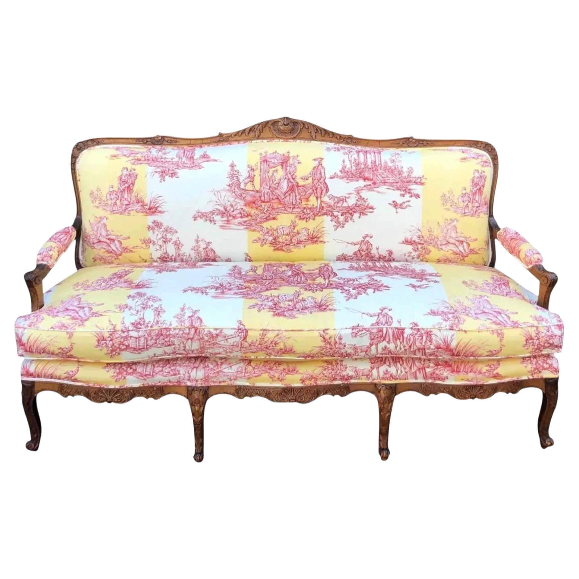 Antique Louis XV Style French Provincial Sofa Settee W Brunschwig & Fils