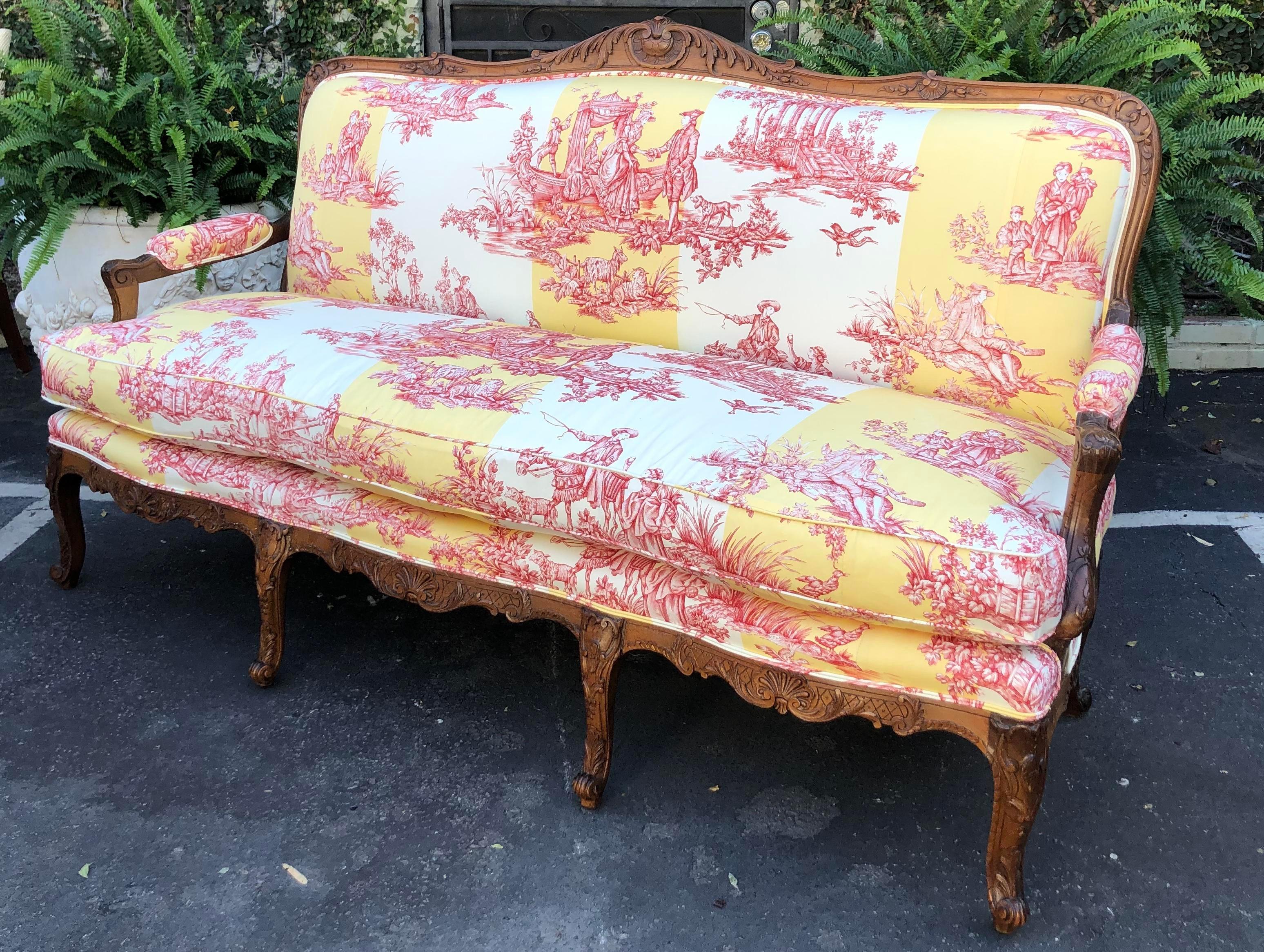 vintage french provincial sofa