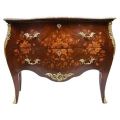 Antique Louis XV-Style Commode with Marble Top: Elegance Restored