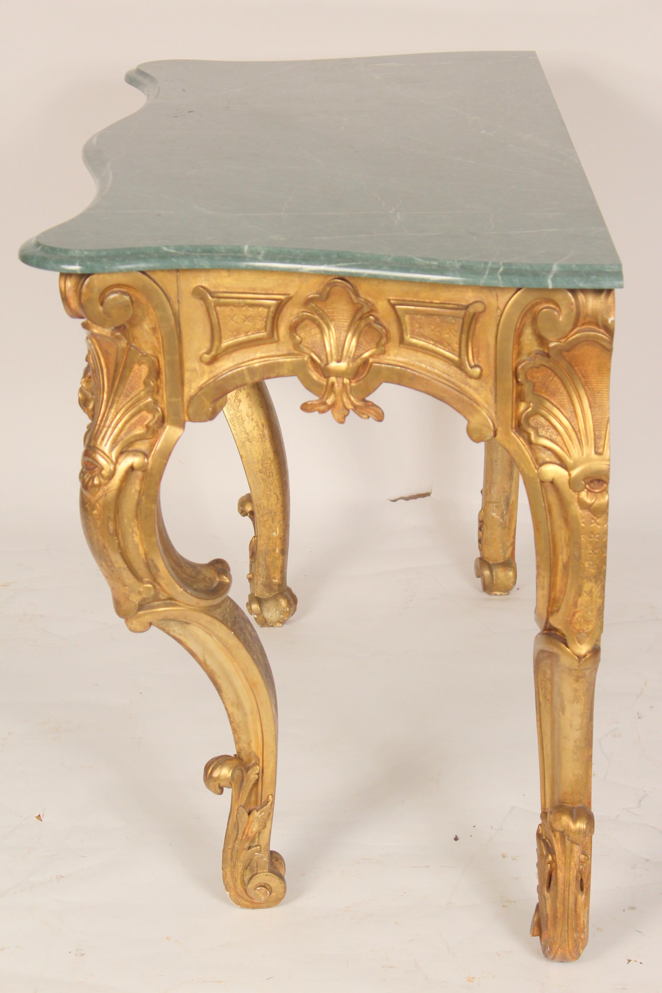 Antique Louis XV Style Gilt Wood Console Table In Good Condition In Laguna Beach, CA