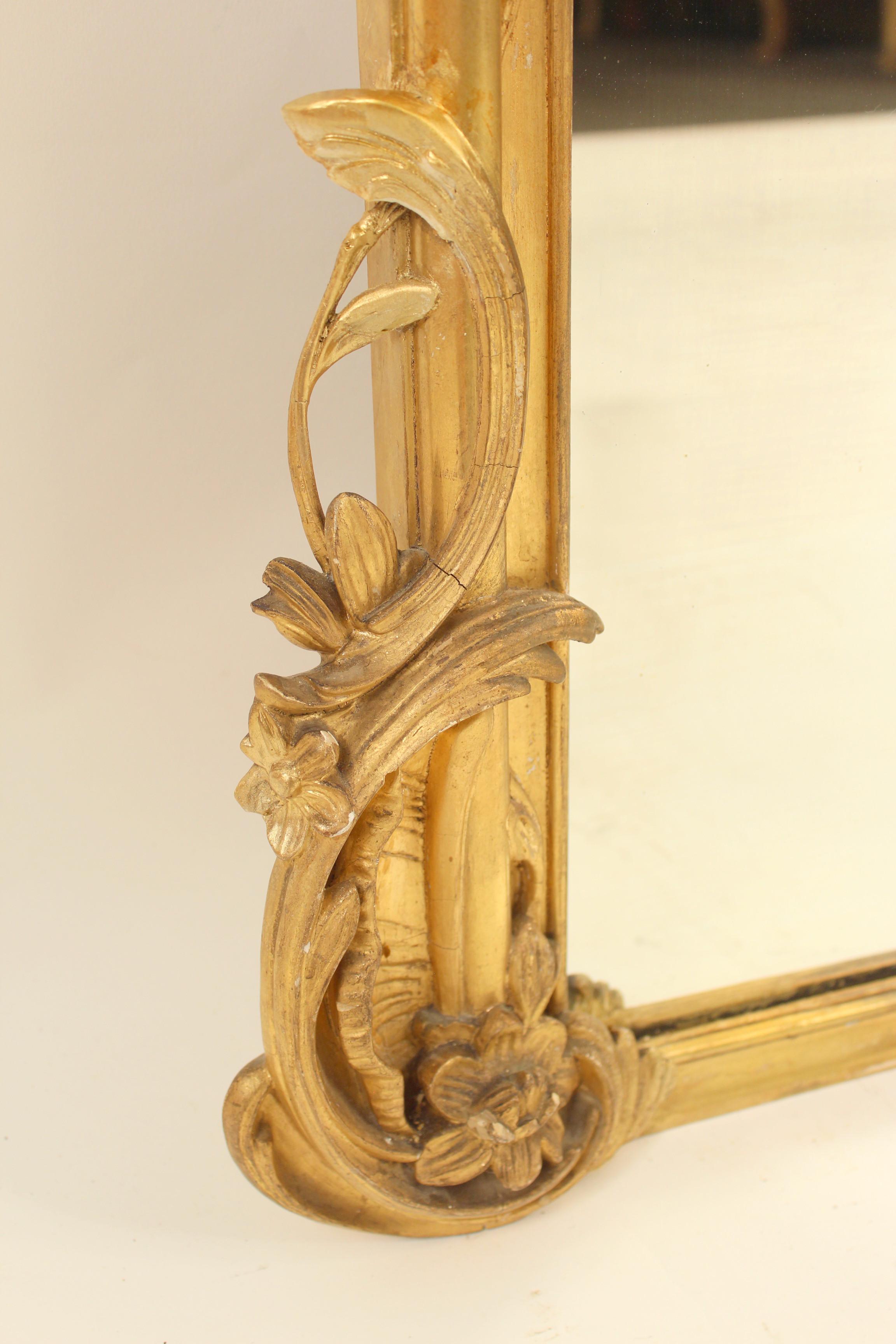 Antique Louis XV Style Giltwood Mirror 4