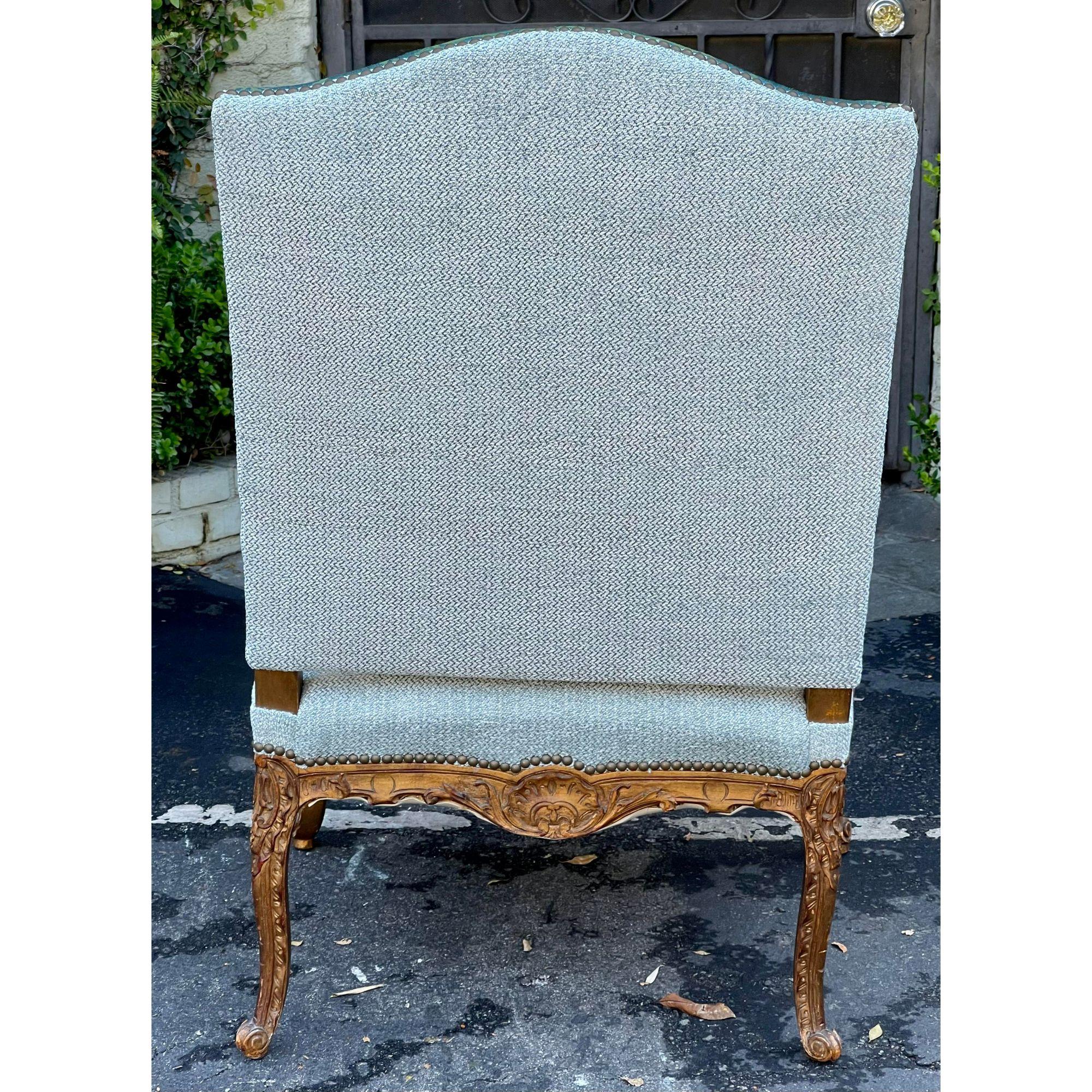 Antique Louis XV Style Giltwood Fauteuil Arm Chair, 19th Century 4