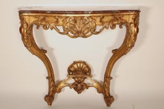 Antique Louis XV Style Giltwood (Gold Leaf) Marble Top Console Table
