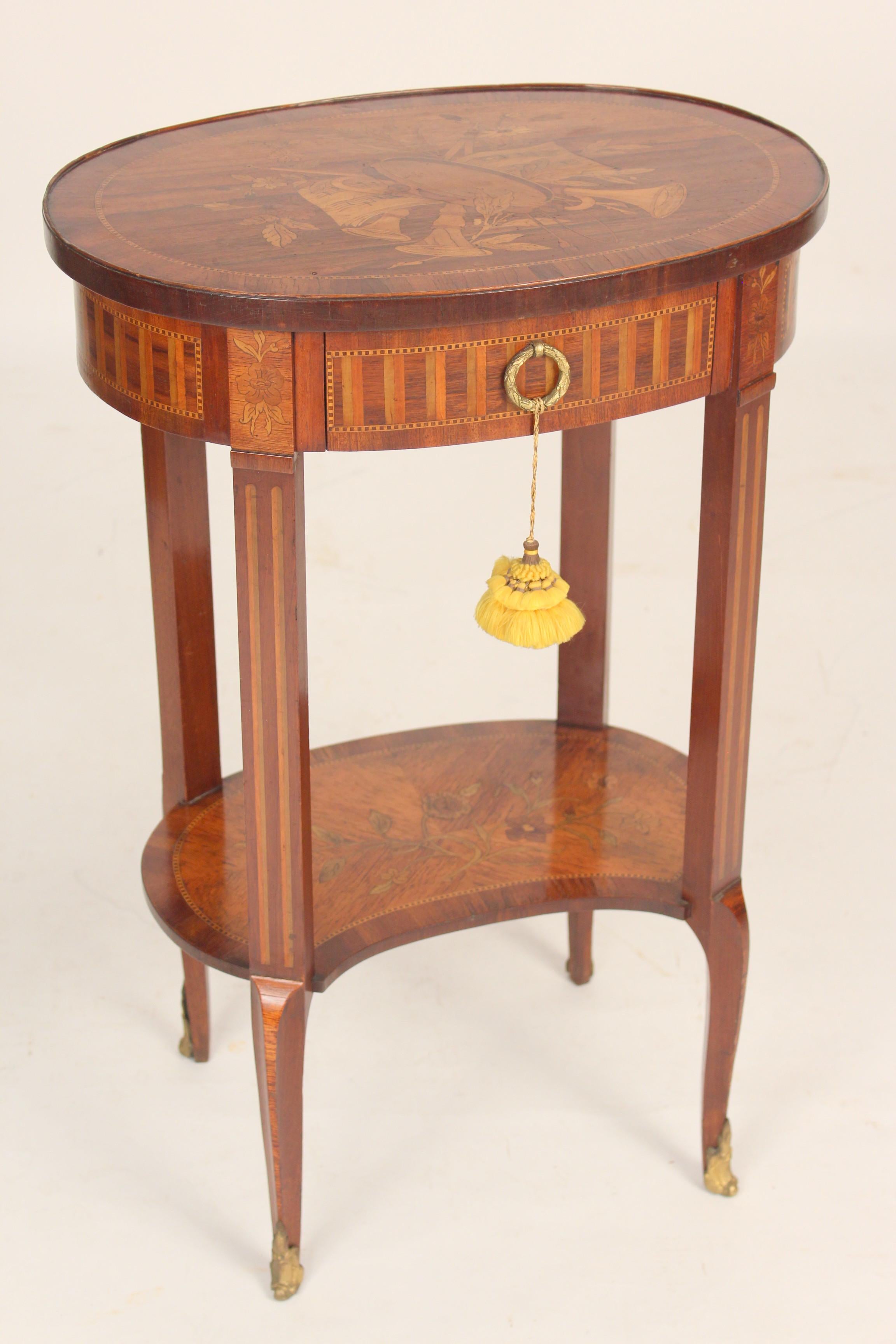 French Antique Louis XV Style Inlaid Occasional Table