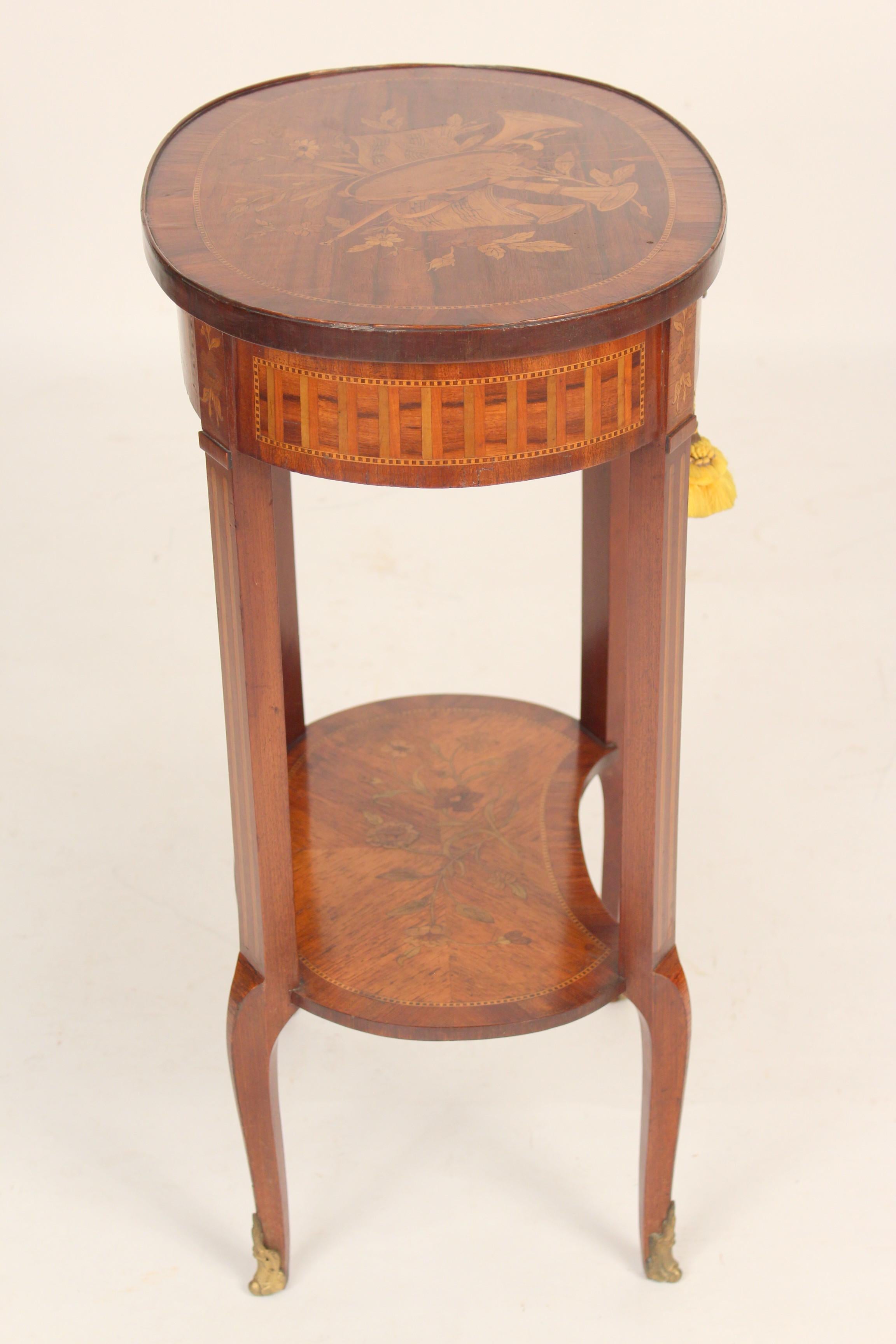 Antique Louis XV Style Inlaid Occasional Table In Good Condition In Laguna Beach, CA