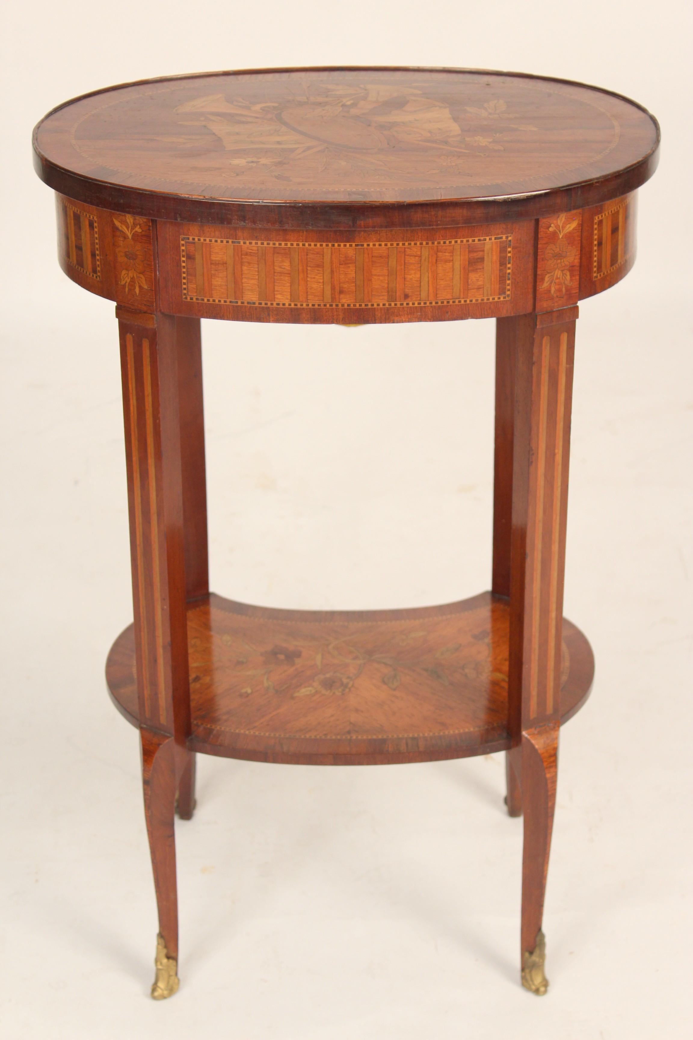 Early 20th Century Antique Louis XV Style Inlaid Occasional Table