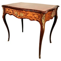 Antique Louis XV Style Marquetry and Cross-Banded Petite Table Ambulante
