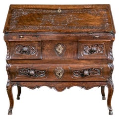 Antique Louis XV Style Oak Secretary Desk