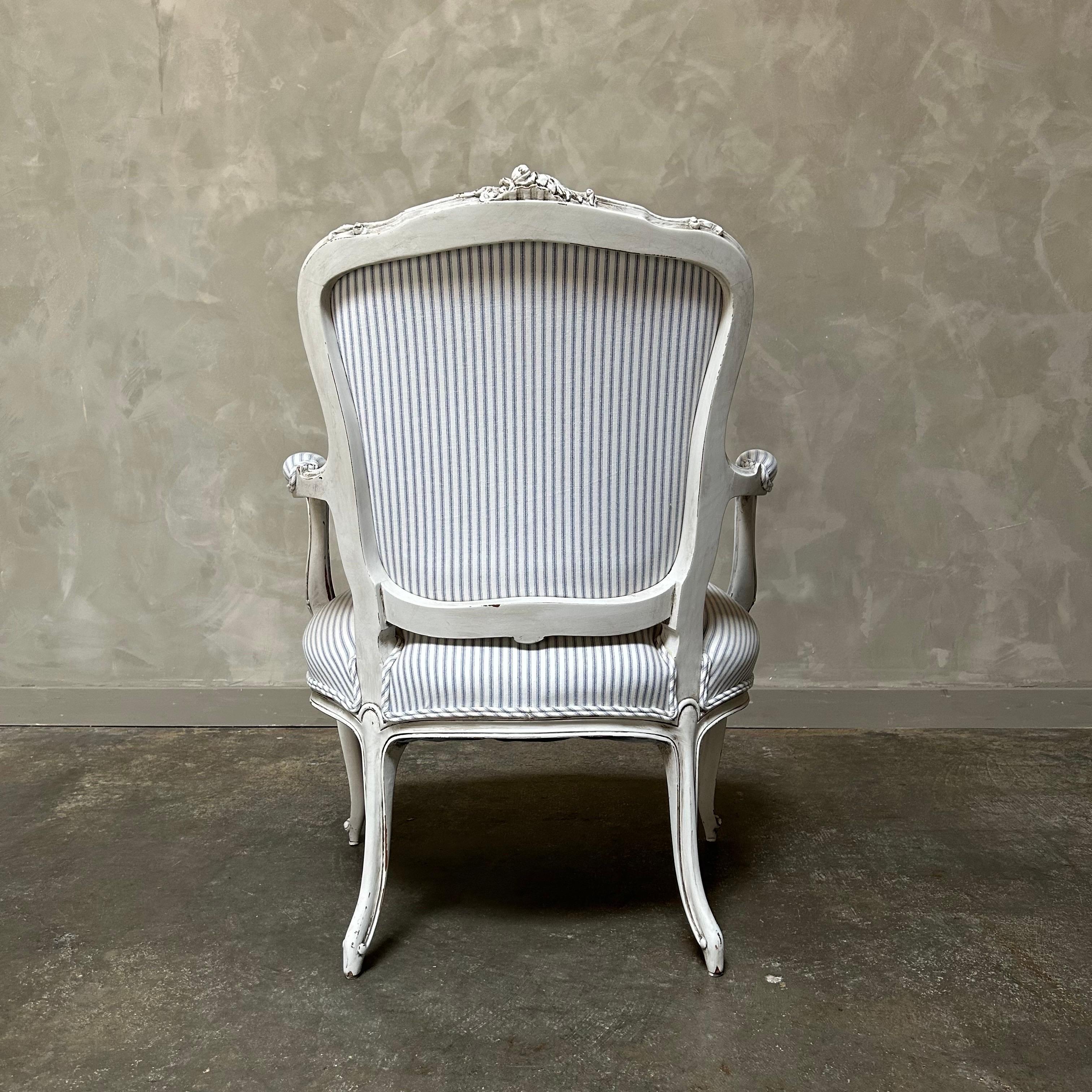 20th Century Antique Louis XV style open arm chair For Sale