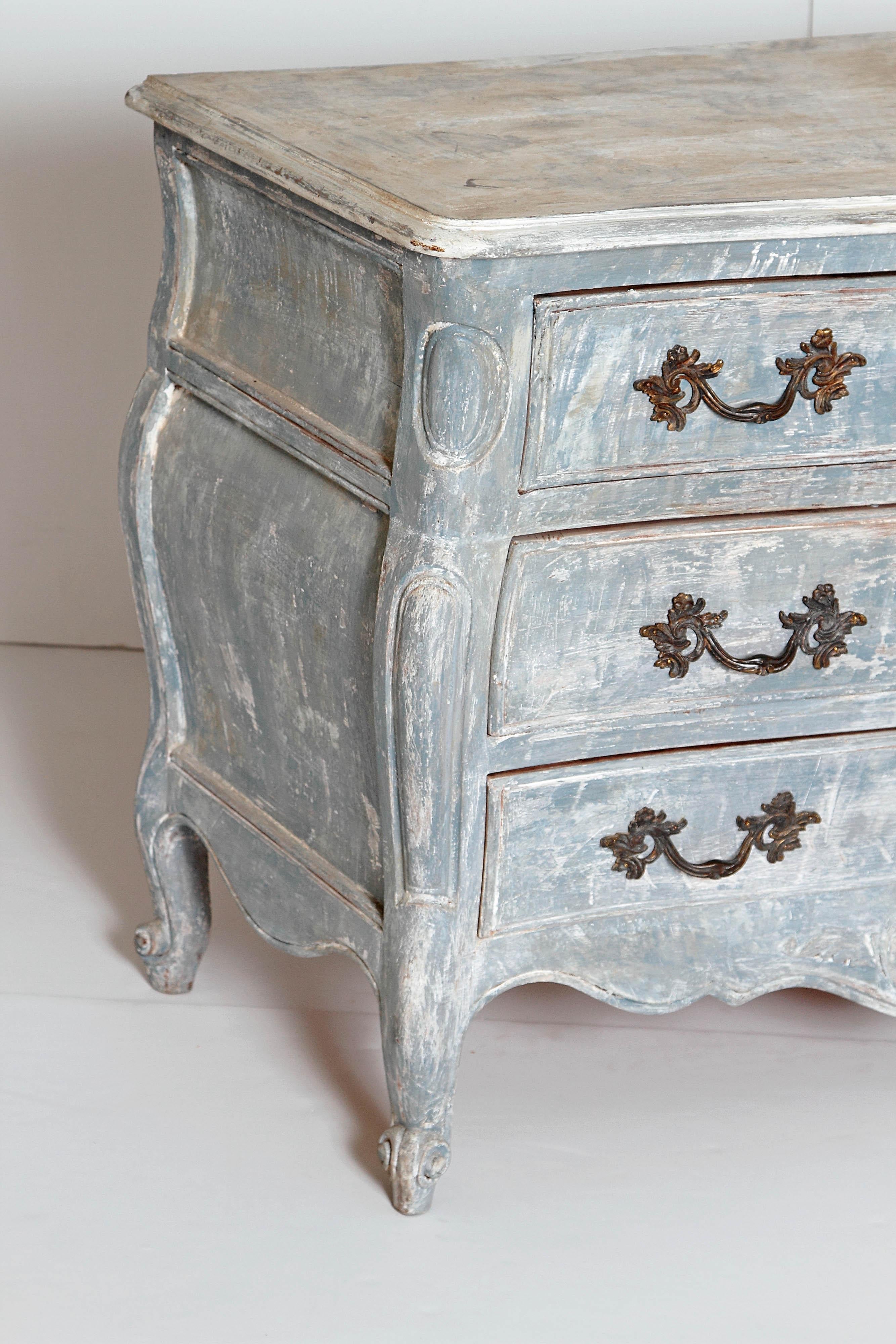 French Antique Louis XV Style Painted Chest of Drawers
