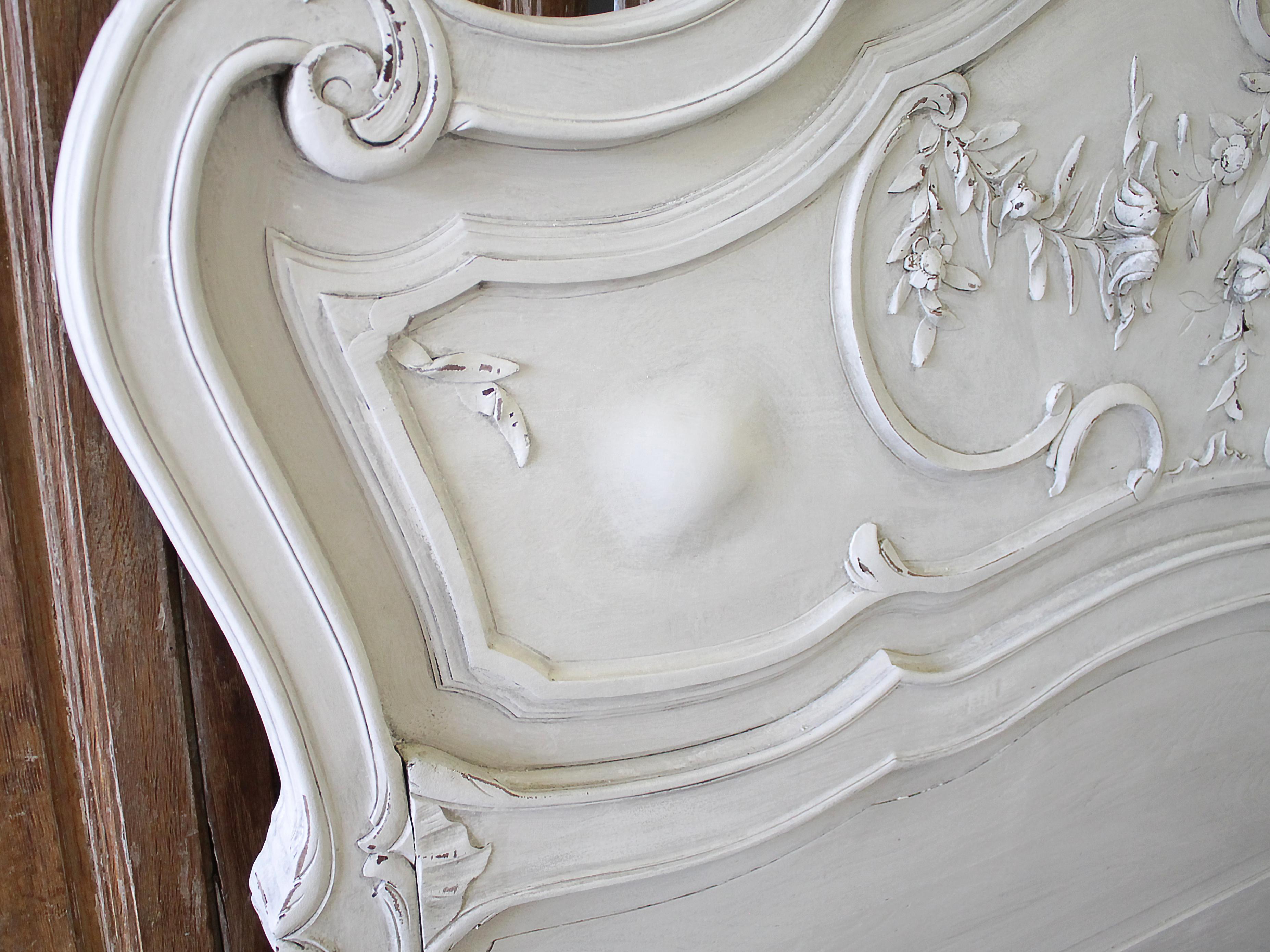 Antique Louis XV Style Painted French Bed Full or Queen Size 5